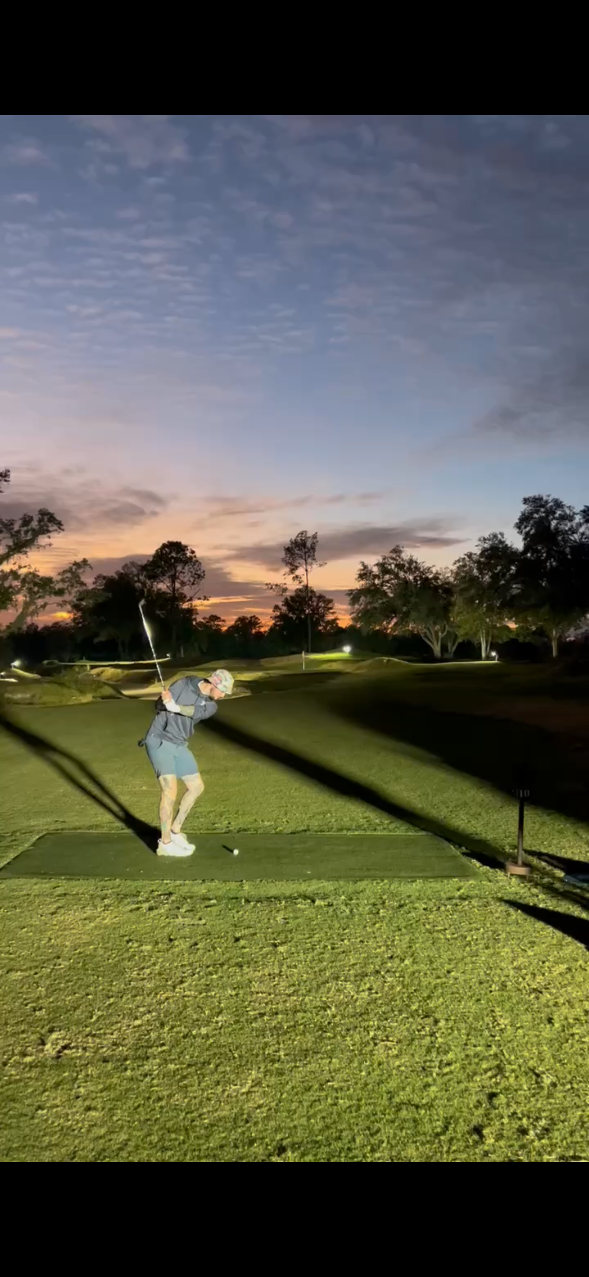 John Young at the range at sunset
